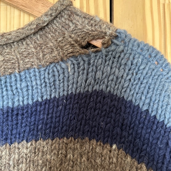 Striped Blue and Gray Sweater - Picture 4 of 4